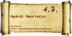 Agárdi Henrietta névjegykártya