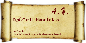 Agárdi Henrietta névjegykártya