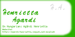 henrietta agardi business card