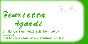 henrietta agardi business card